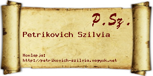 Petrikovich Szilvia névjegykártya