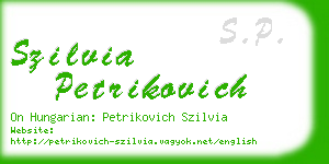 szilvia petrikovich business card